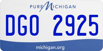 MI license plate DGO2925