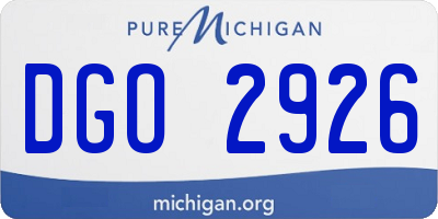 MI license plate DGO2926
