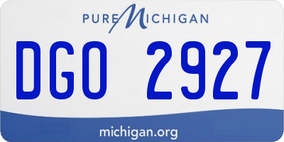 MI license plate DGO2927
