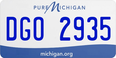 MI license plate DGO2935