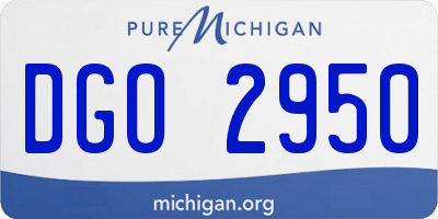 MI license plate DGO2950
