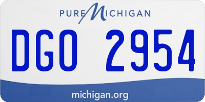 MI license plate DGO2954