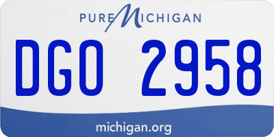 MI license plate DGO2958