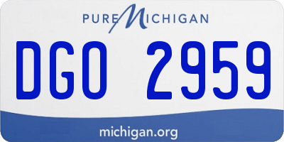 MI license plate DGO2959