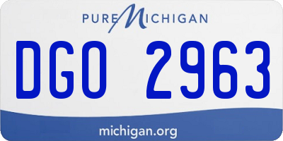 MI license plate DGO2963