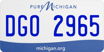 MI license plate DGO2965