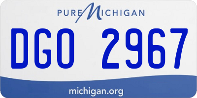 MI license plate DGO2967
