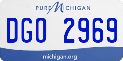 MI license plate DGO2969