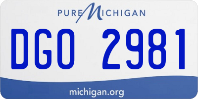MI license plate DGO2981