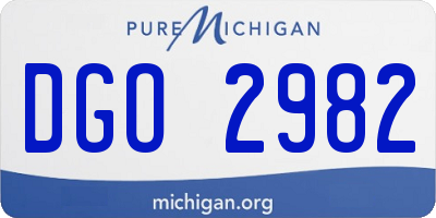 MI license plate DGO2982