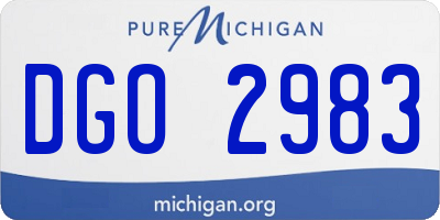 MI license plate DGO2983