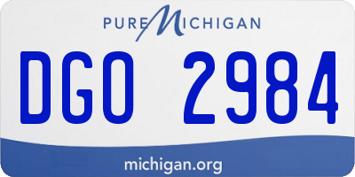 MI license plate DGO2984