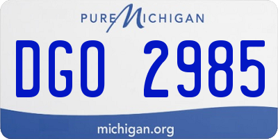 MI license plate DGO2985
