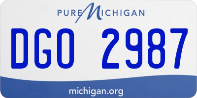 MI license plate DGO2987