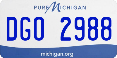 MI license plate DGO2988