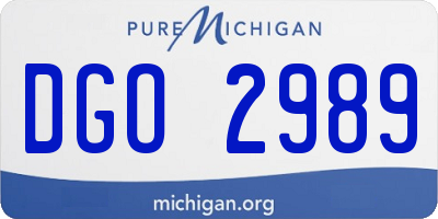 MI license plate DGO2989