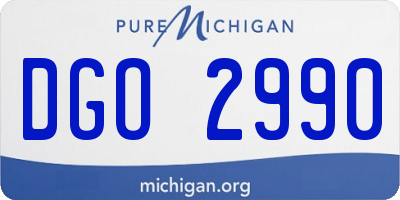 MI license plate DGO2990