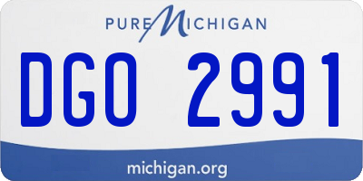 MI license plate DGO2991