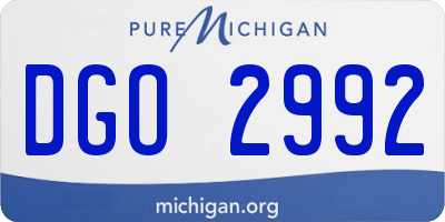 MI license plate DGO2992
