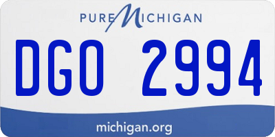 MI license plate DGO2994