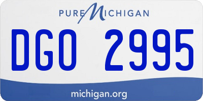 MI license plate DGO2995