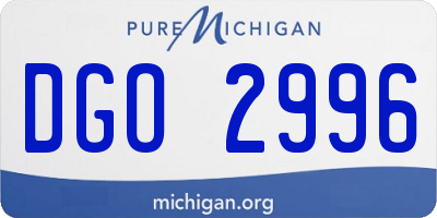 MI license plate DGO2996