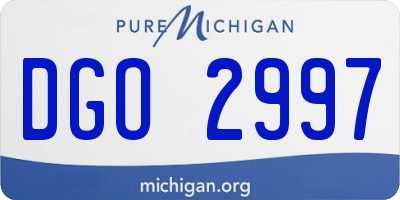 MI license plate DGO2997