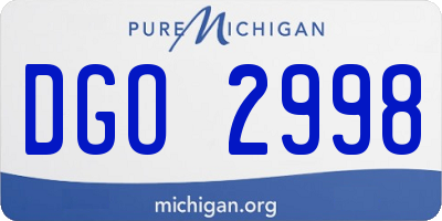 MI license plate DGO2998