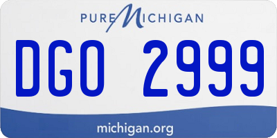 MI license plate DGO2999
