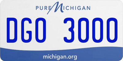 MI license plate DGO3000