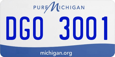 MI license plate DGO3001