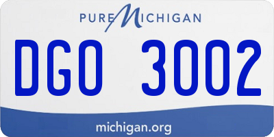 MI license plate DGO3002