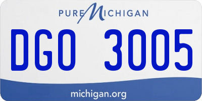 MI license plate DGO3005