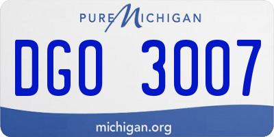MI license plate DGO3007