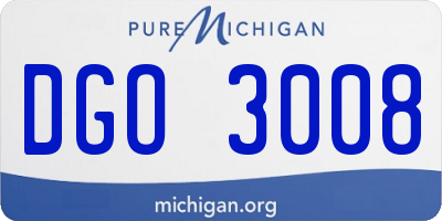 MI license plate DGO3008