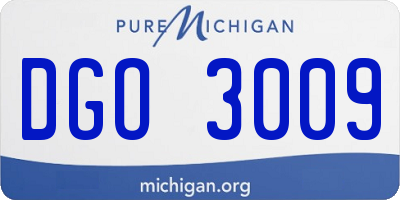 MI license plate DGO3009