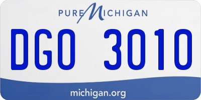 MI license plate DGO3010