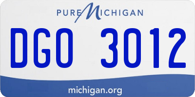MI license plate DGO3012
