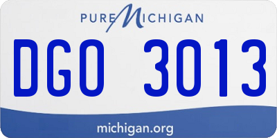 MI license plate DGO3013