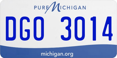 MI license plate DGO3014