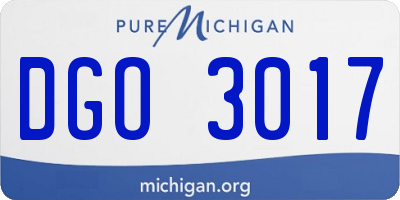 MI license plate DGO3017