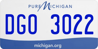 MI license plate DGO3022