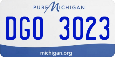 MI license plate DGO3023