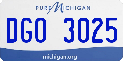 MI license plate DGO3025