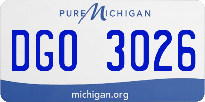 MI license plate DGO3026