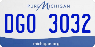 MI license plate DGO3032