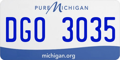 MI license plate DGO3035