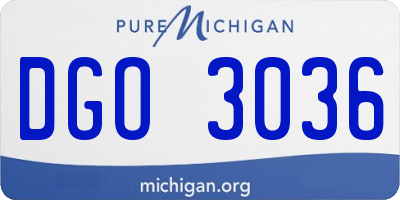 MI license plate DGO3036