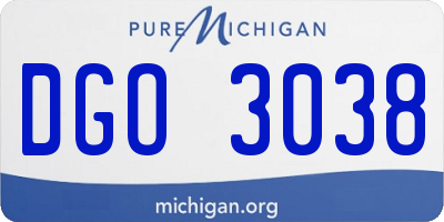 MI license plate DGO3038