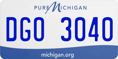 MI license plate DGO3040